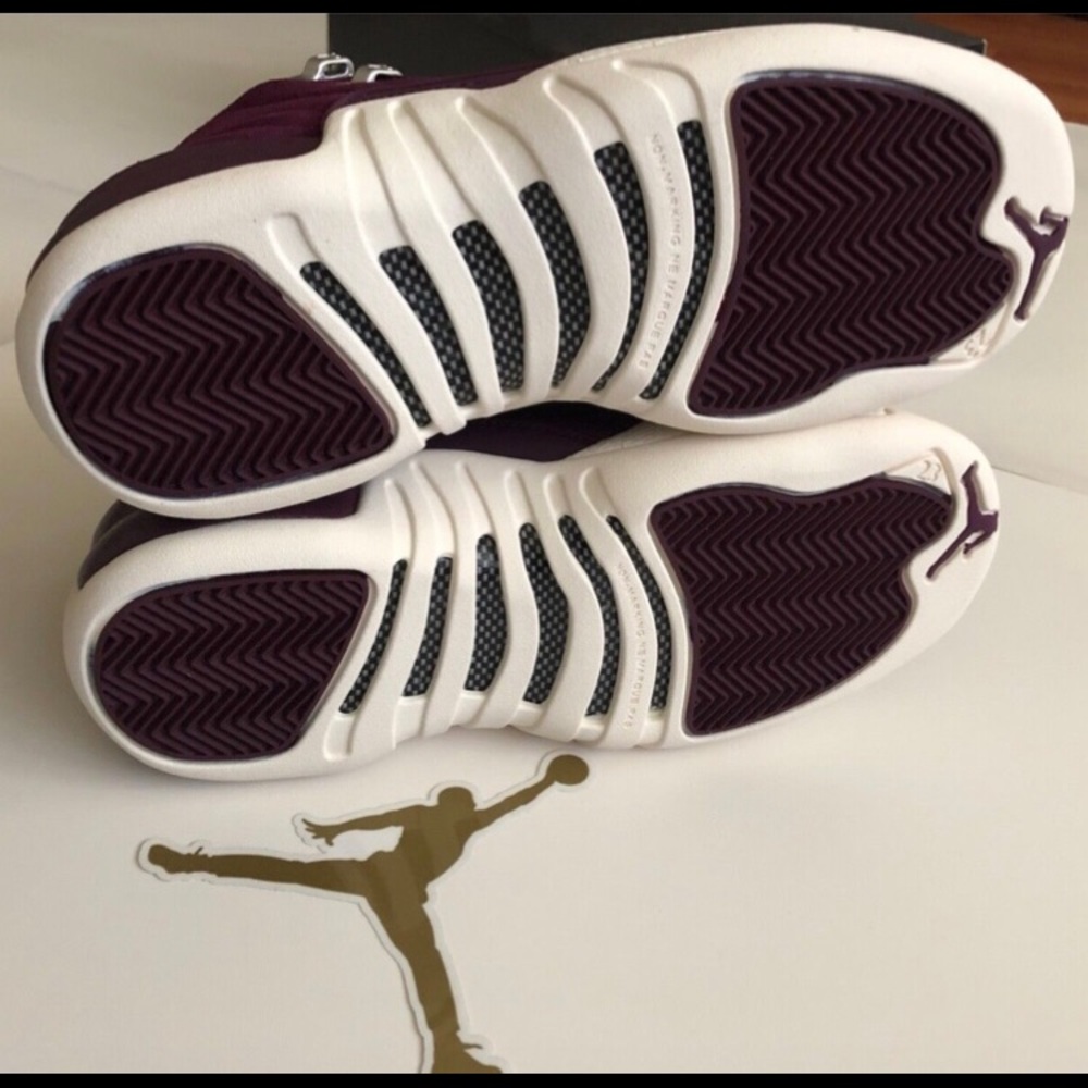 Air Jordan Retro 12 XII BORDEAUX WOMEN'S SAIL METALLIC SILVER NEW! IN BOX! 5Y - Picture 9 of 13
